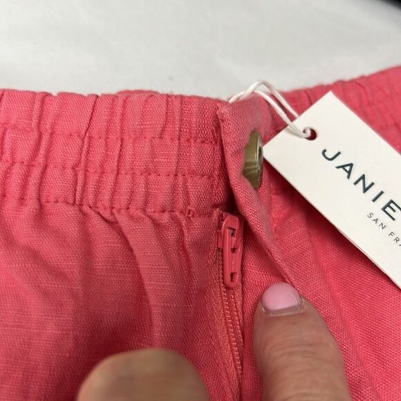 Janie and Jack 100048903 Linen-Cotton Pull-On Short - pink coral size 12-18 m - Picture 7 of 13